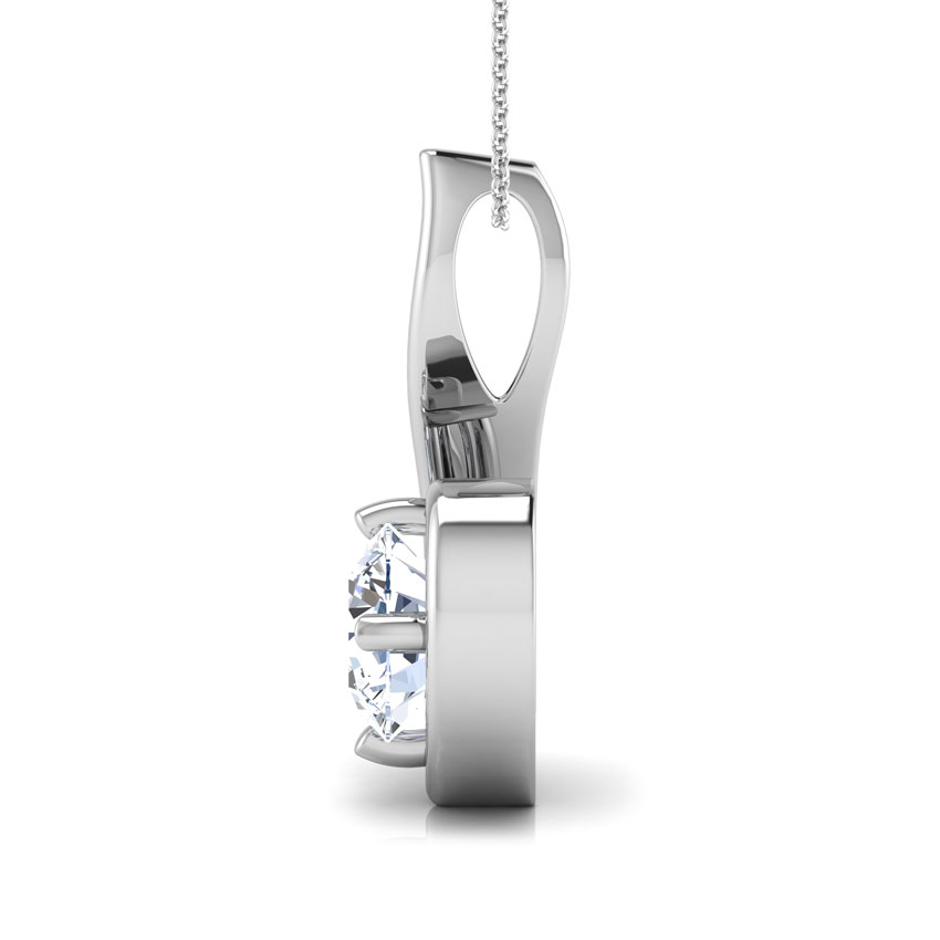 Solitaire Pendants 18 Karat White Gold Mona  Twiddle Solitaire Pendant