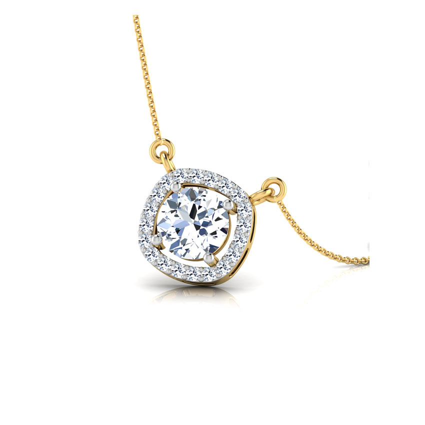 Gia Halo Solitaire Pendant