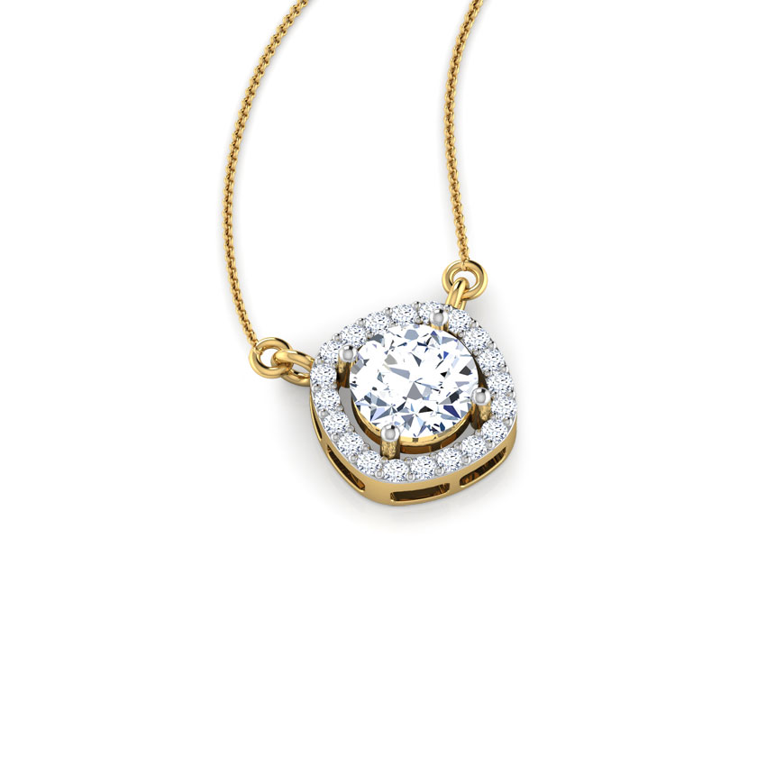 Gia Halo Solitaire Pendant