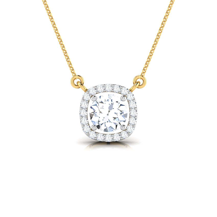 Gia Halo Solitaire Pendant