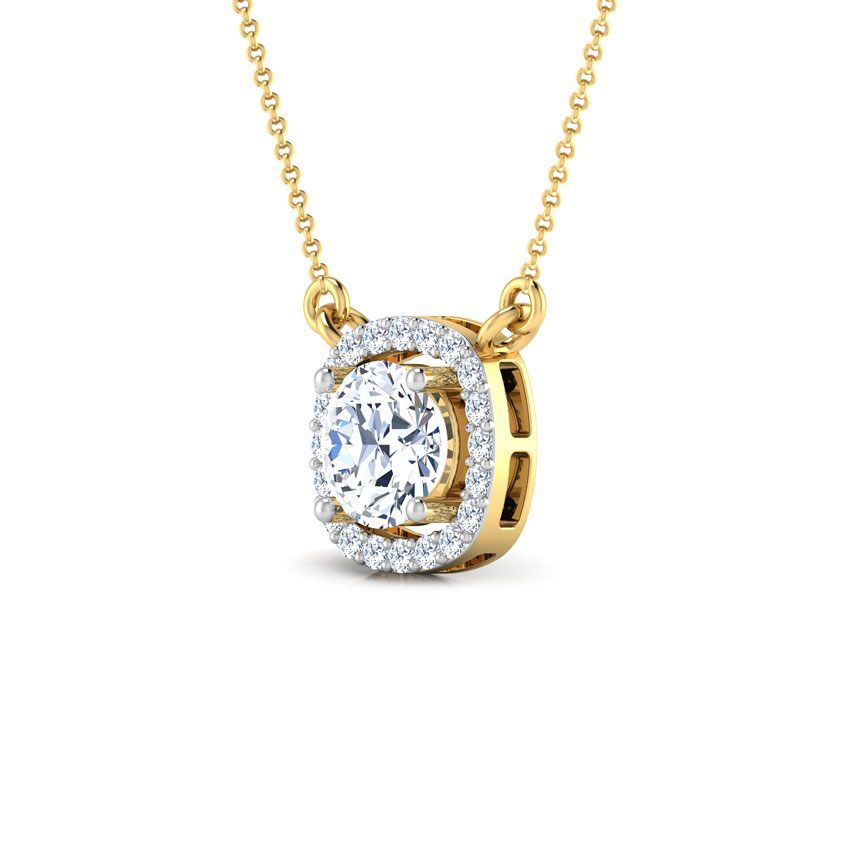 Gia Halo Solitaire Pendant