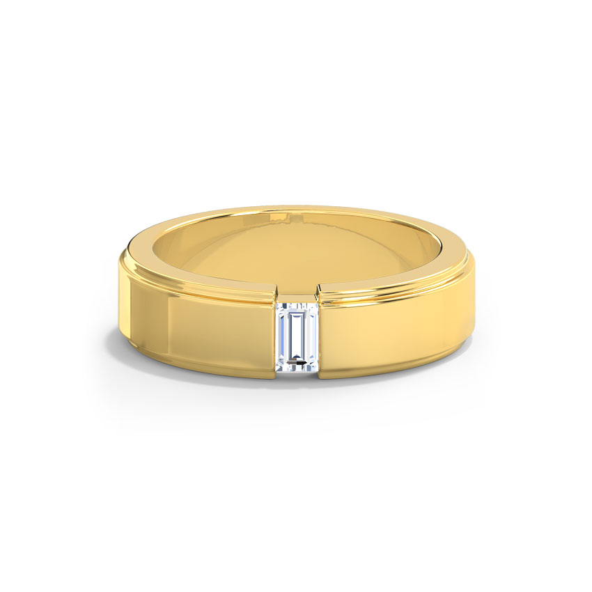 Solitaire Rings 14 Karat Yellow Gold Solitaire Baguette Diamond Ring