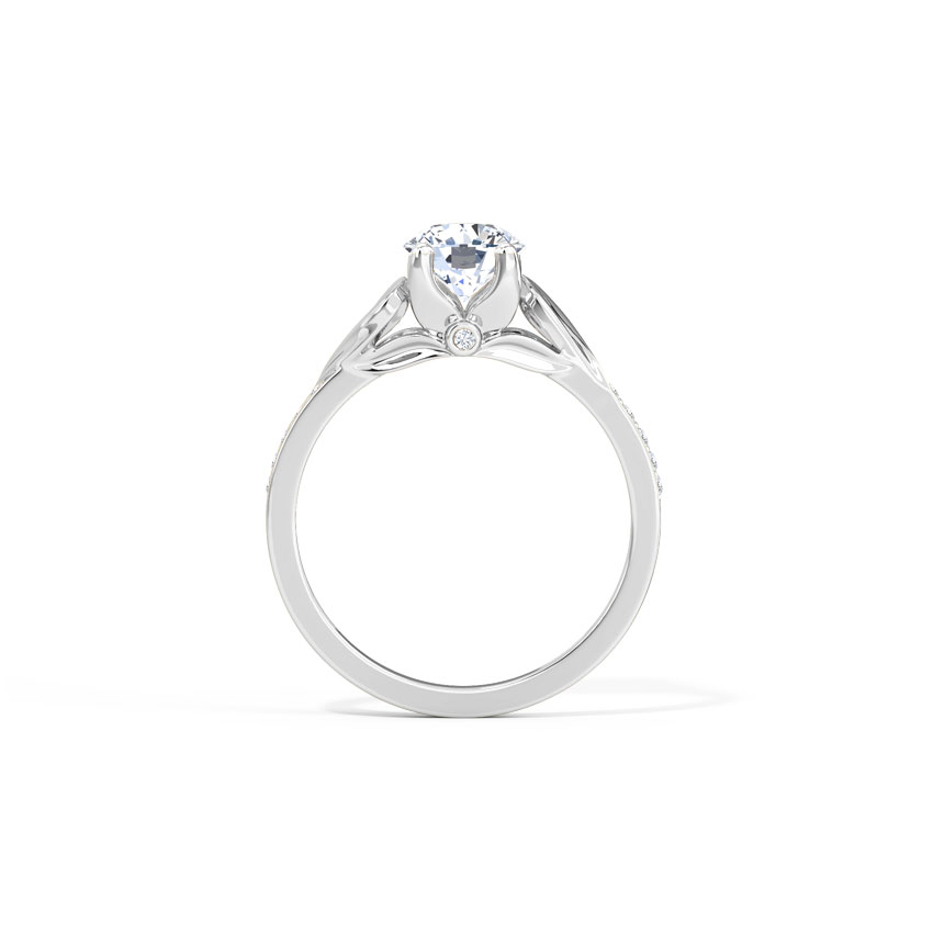 Brocaded Petal Solitaire Ring