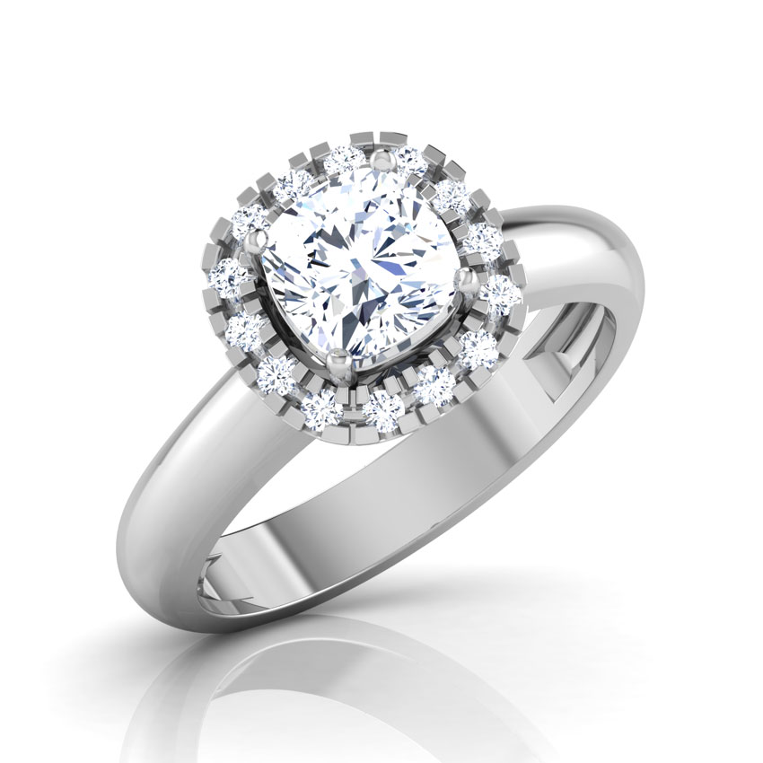 Decorated Crown Solitaire Ring