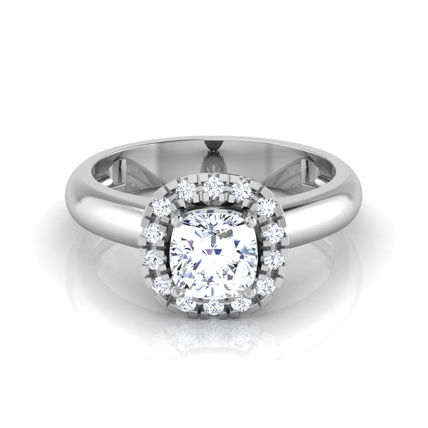 Decorated Crown Solitaire Ring