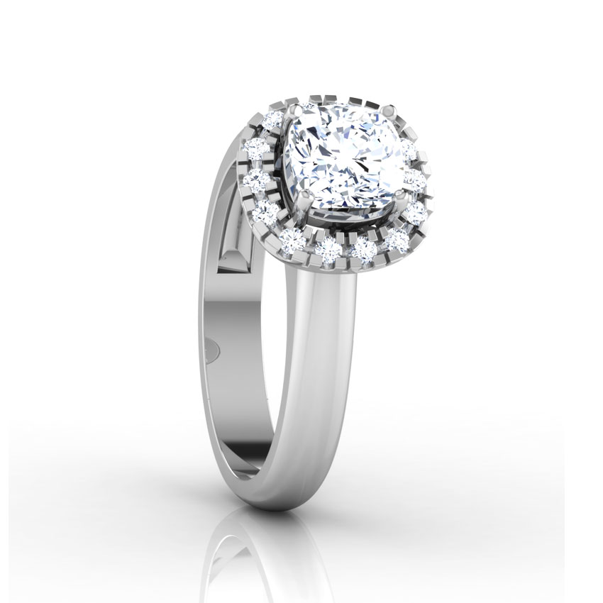 Decorated Crown Solitaire Ring