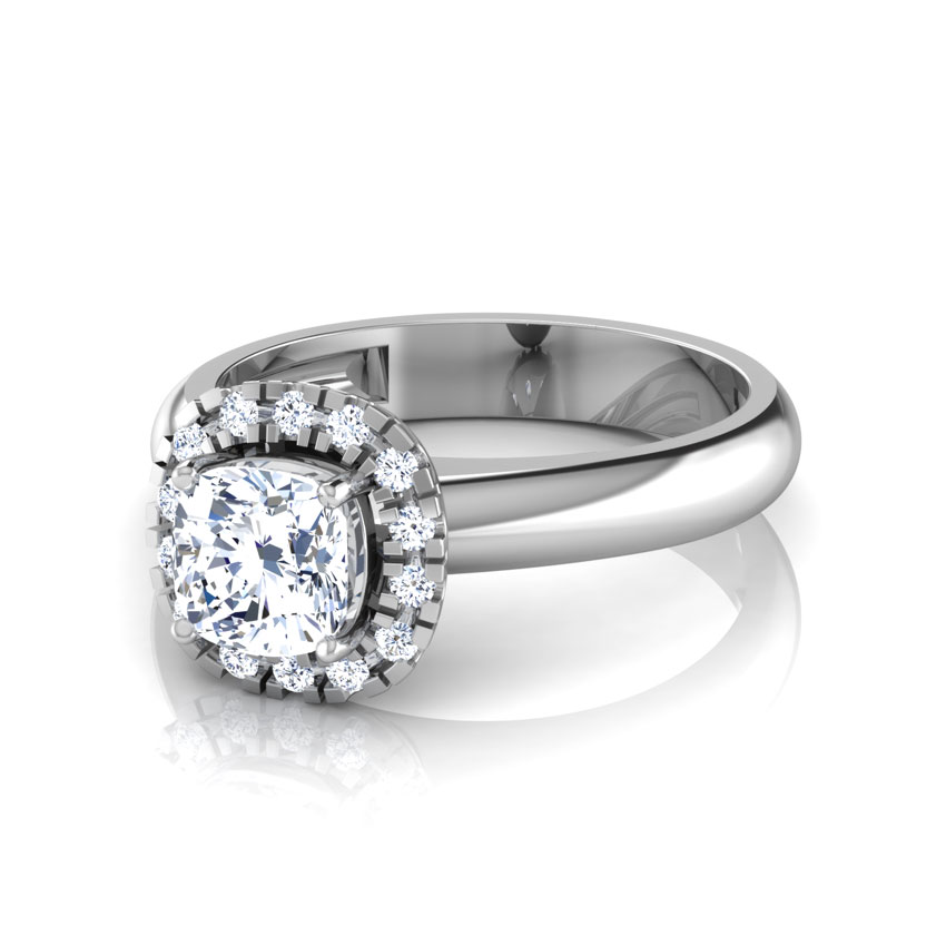 Decorated Crown Solitaire Ring