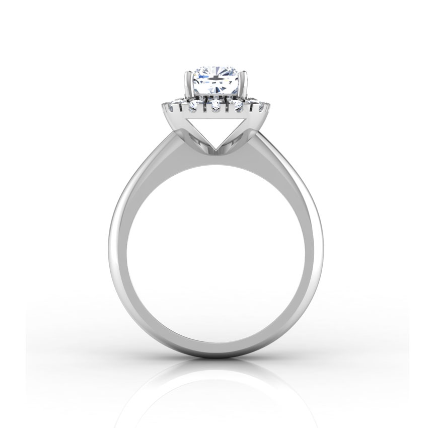 Decorated Crown Solitaire Ring