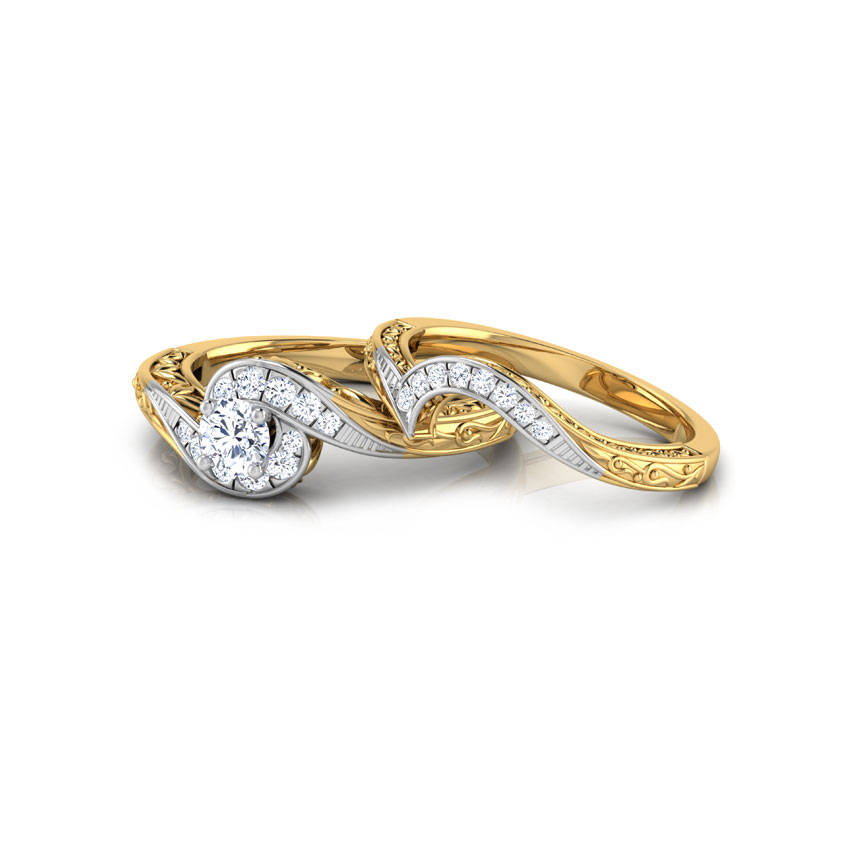 Spiral Glim Solitaire Bridal Ring Set