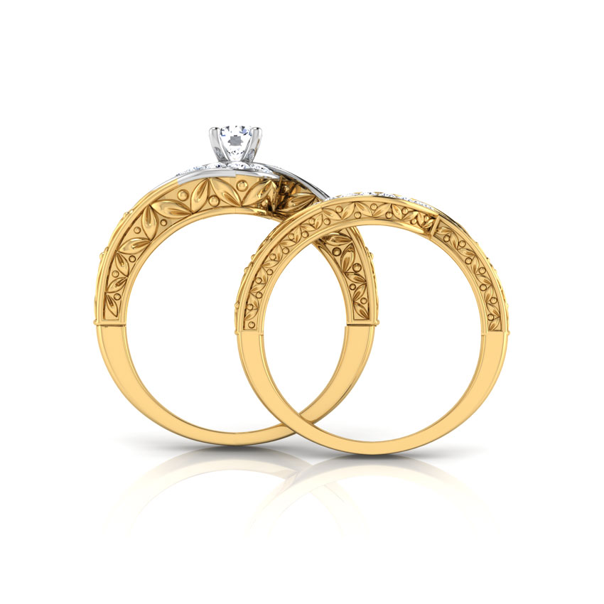 Spiral Glim Solitaire Bridal Ring Set