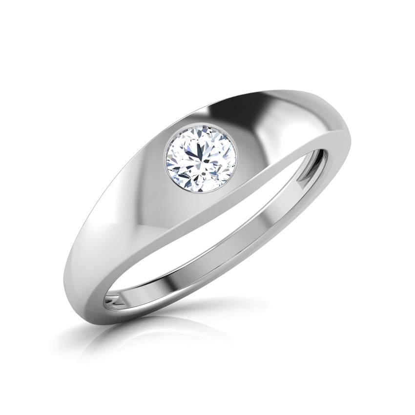Matt Solitaire Ring for Men