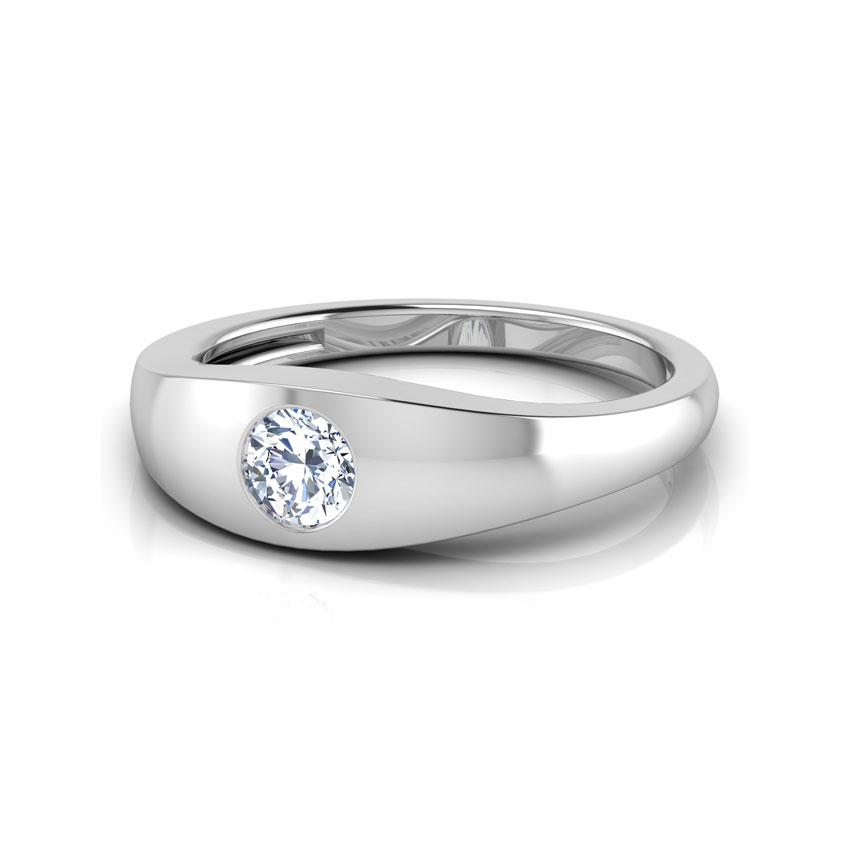 Matt Solitaire Ring for Men