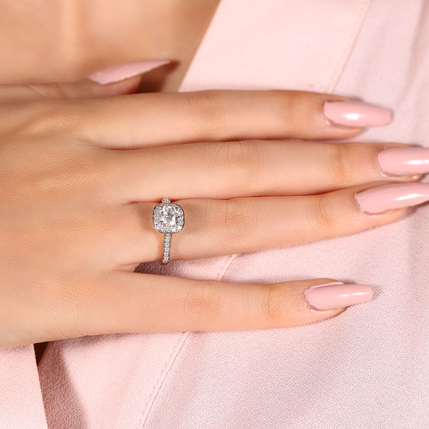 Iona Halo Solitaire Ring