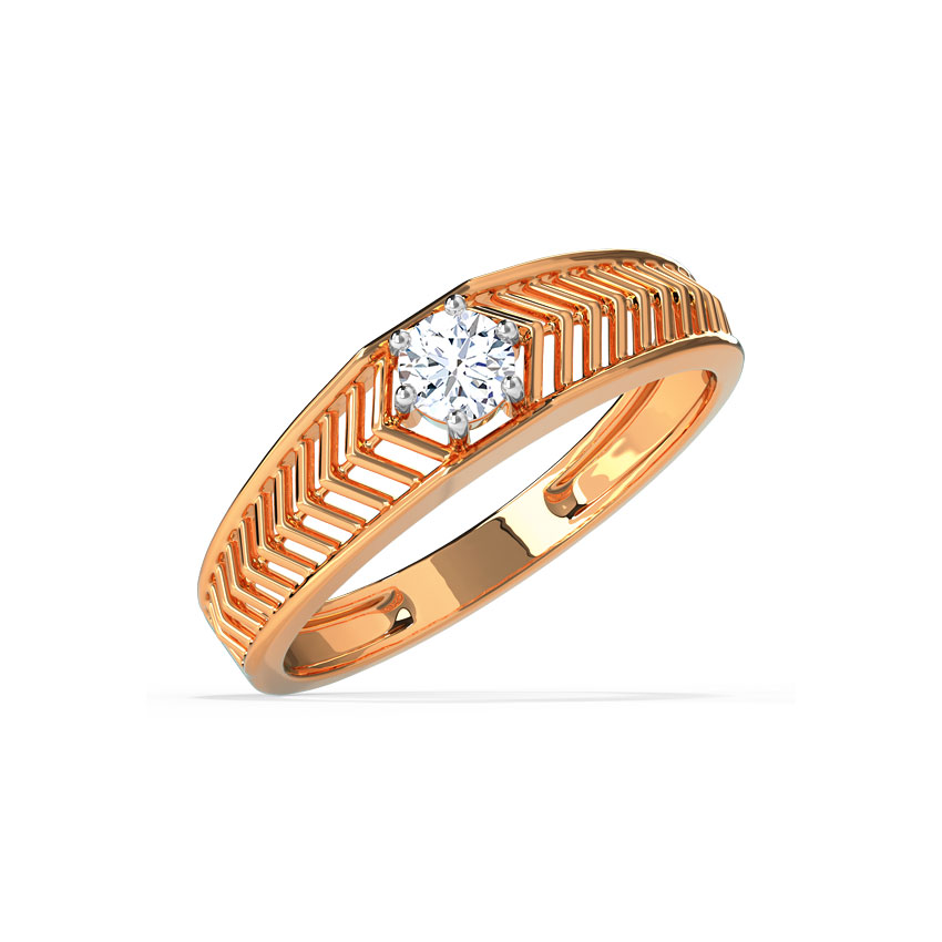 Solitaire Rings 14 Karat Rose Gold Ted Solitaire Ring for Men