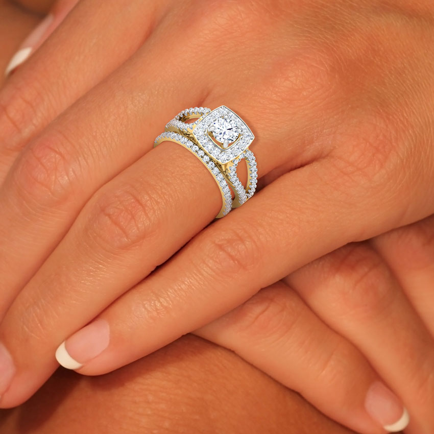 Glaze Solitaire Bridal Ring Set Glaze Solitaire Bridal Ring Set