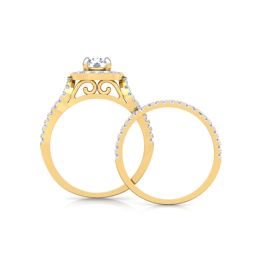 Glaze Solitaire Bridal Ring Set Glaze Solitaire Bridal Ring Set