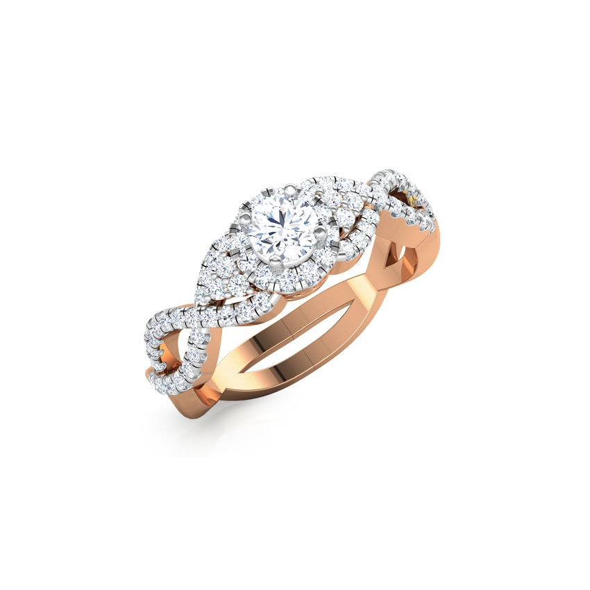 Solitaire Rings 14 Karat Rose Gold Lucy Weave Solitaire Ring