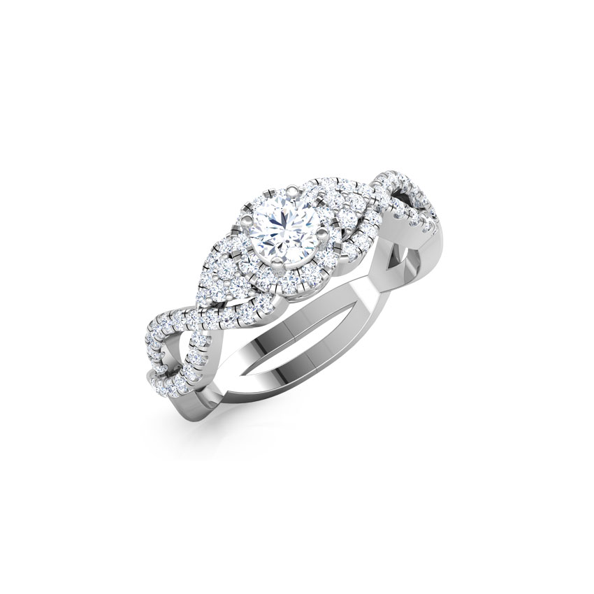 Solitaire Rings 18 Karat White Gold Lucy Weave Solitaire Ring