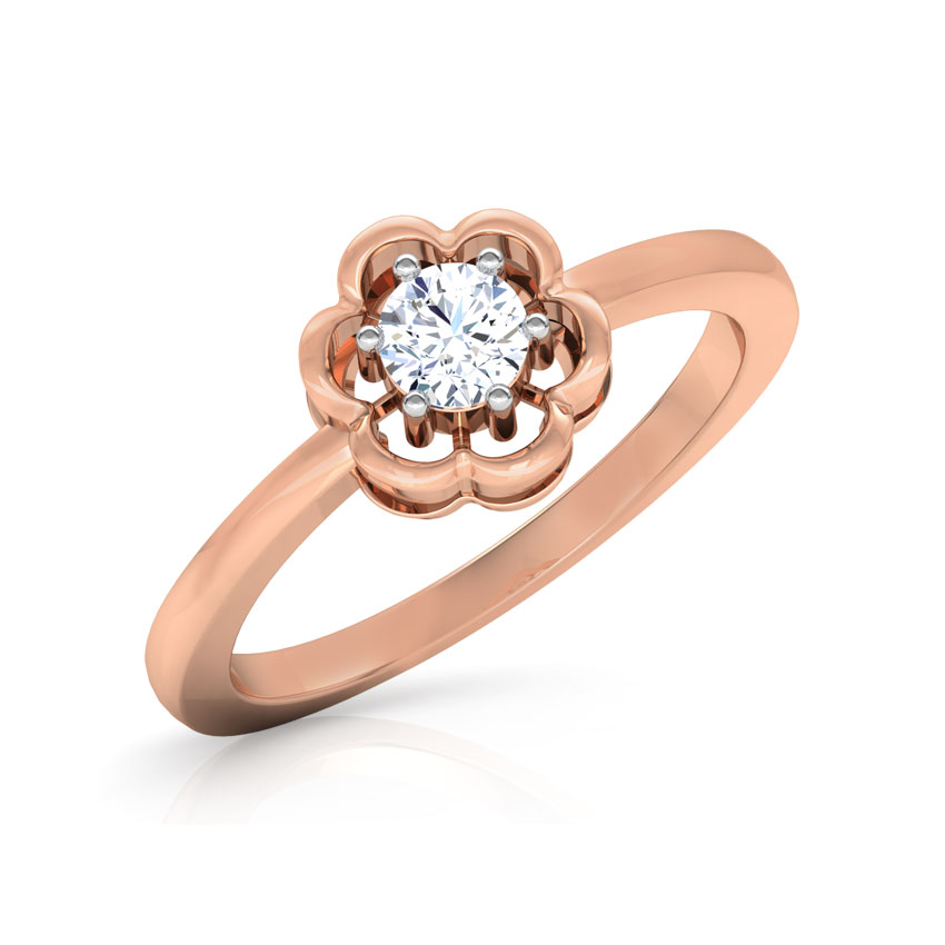 Solitaire Rings 14 Karat Rose Gold Eden Floret Solitaire Ring