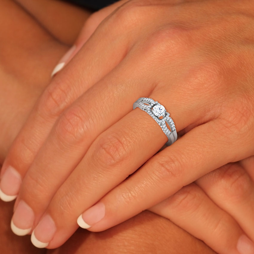 Solitaire Rings 14 Karat White Gold Tiana Nexus Solitaire Ring