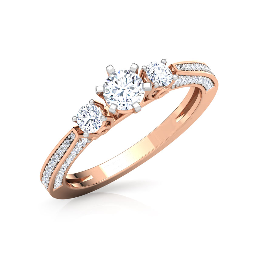 Julia Three Stone Solitaire Ring