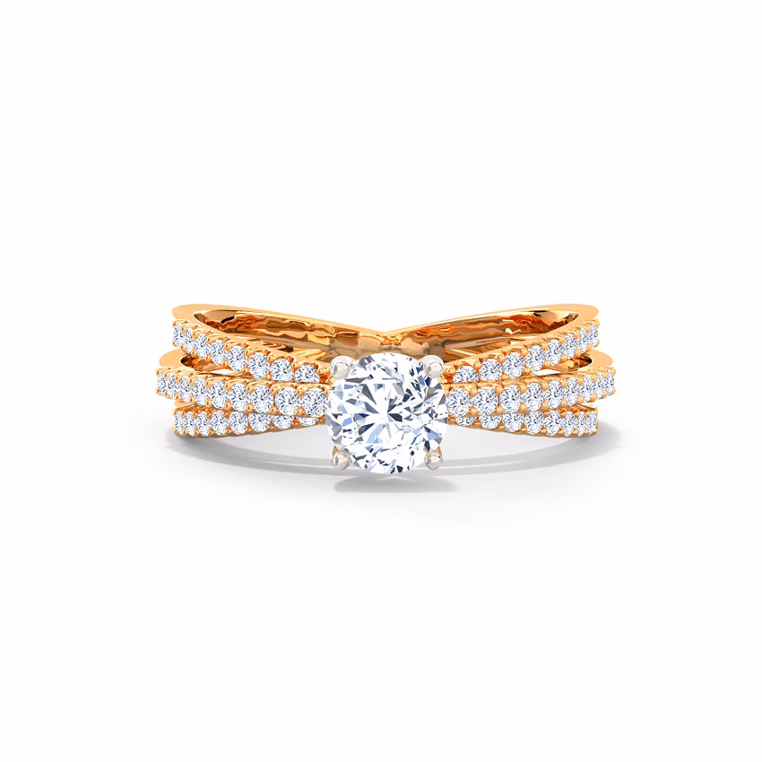 Solitaire Rings 18 Karat Rose Gold Serene Streaks Solitaire Ring