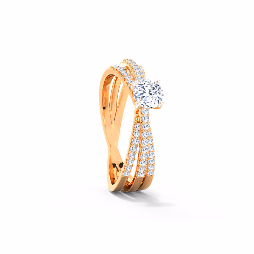Solitaire Rings 18 Karat Rose Gold Serene Streaks Solitaire Ring