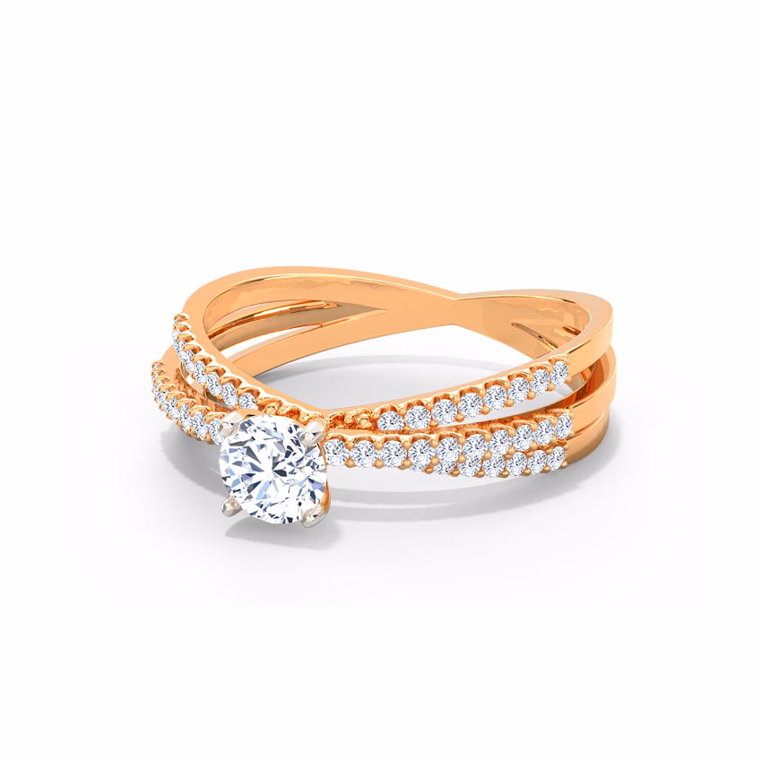 Solitaire Rings 18 Karat Rose Gold Serene Streaks Solitaire Ring