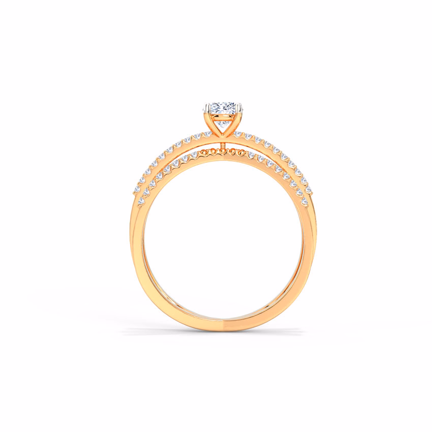 Solitaire Rings 18 Karat Rose Gold Serene Streaks Solitaire Ring