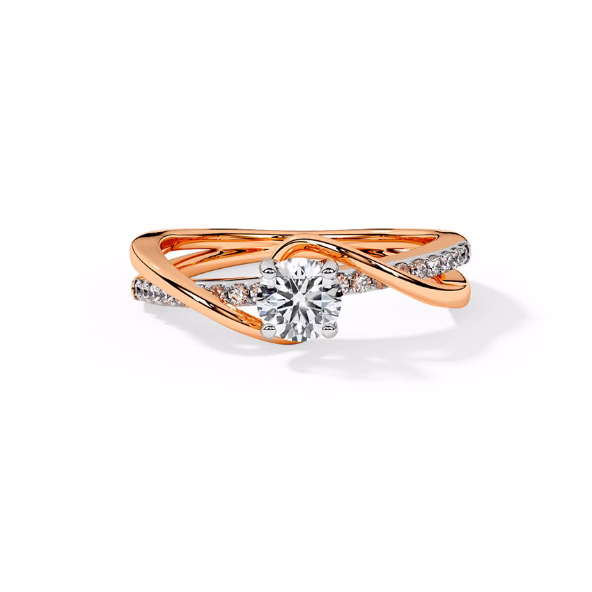 Solitaire Rings 18 Karat Rose Gold Tia Twine Solitaire Ring