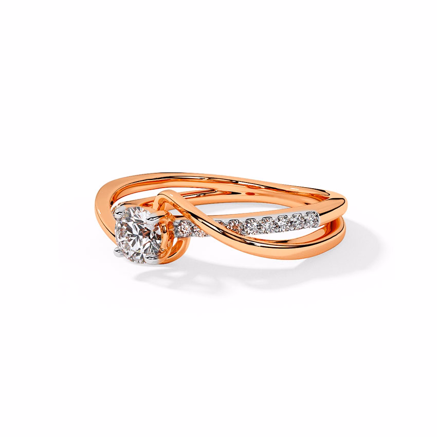 Solitaire Rings 18 Karat Rose Gold Tia Twine Solitaire Ring