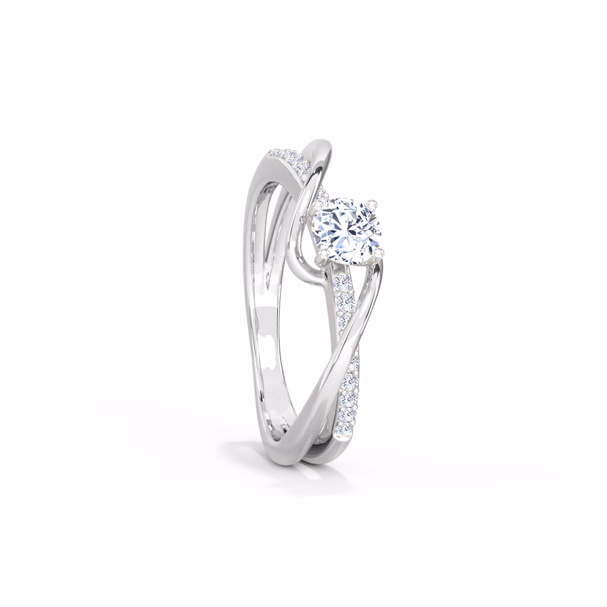 Solitaire Rings 18 Karat White Gold Tia Twine Solitaire Ring