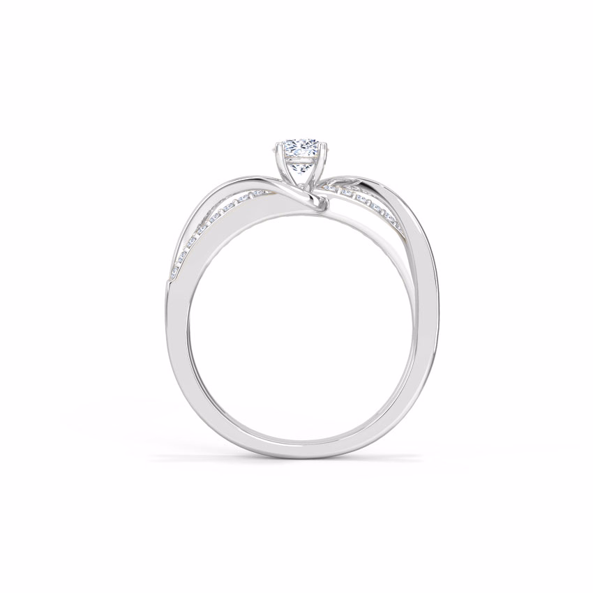 Solitaire Rings 18 Karat White Gold Tia Twine Solitaire Ring