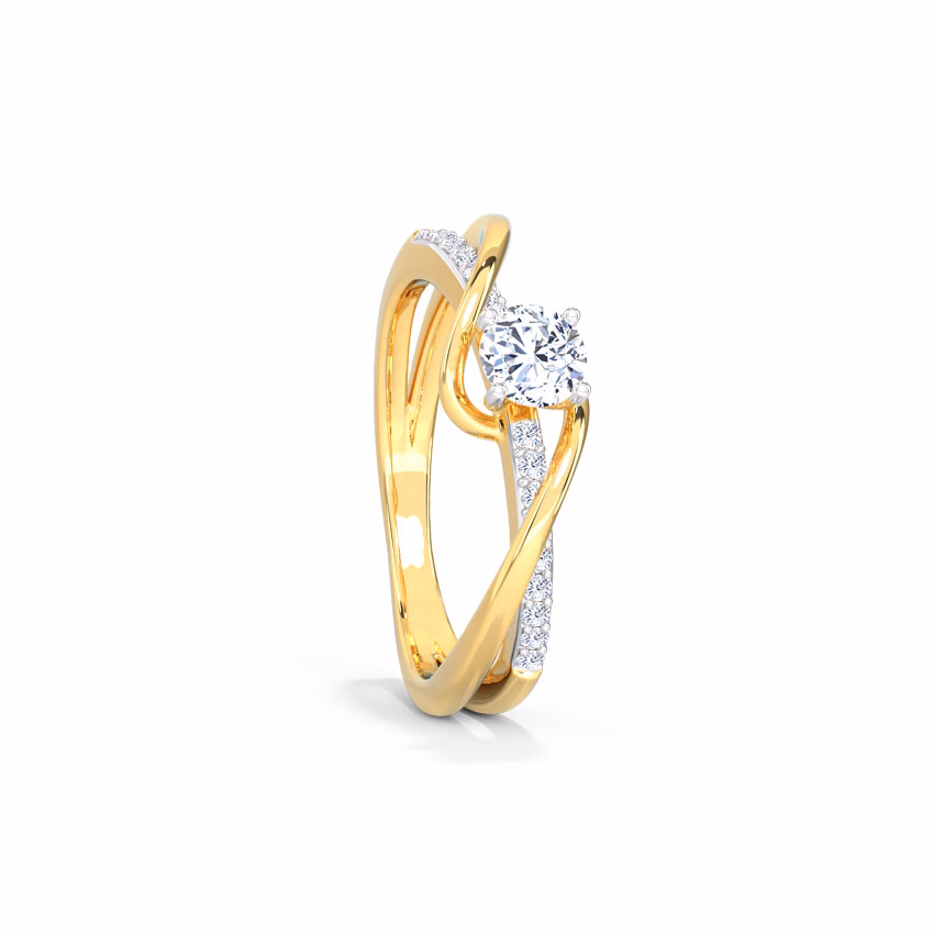 Solitaire Rings 18 Karat Yellow Gold Tia Twine Solitaire Ring