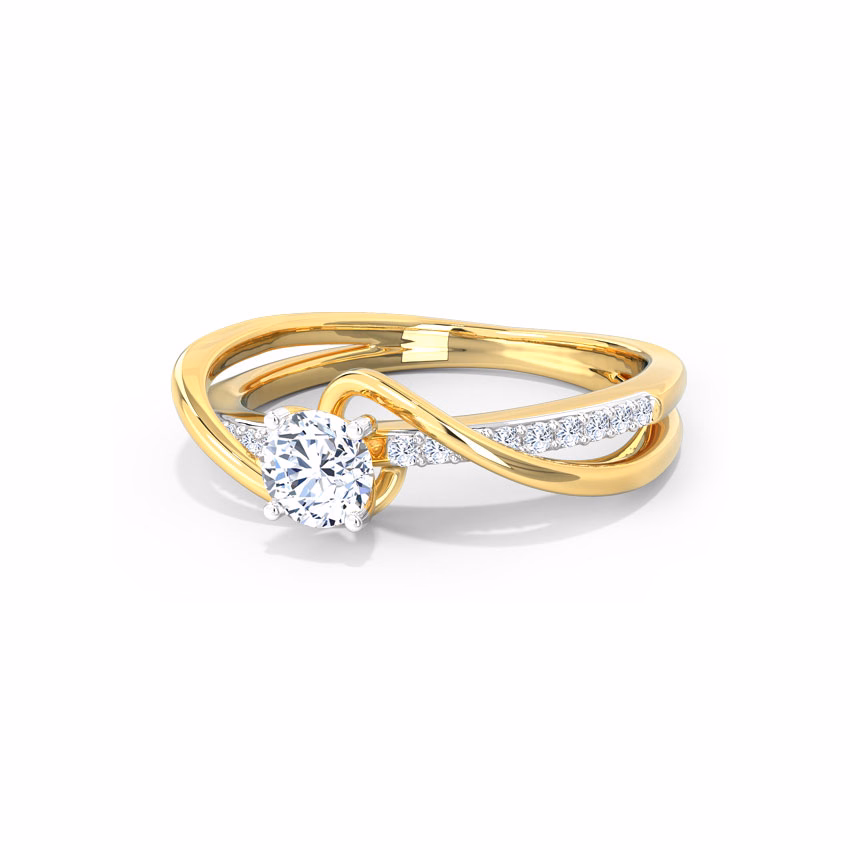 Solitaire Rings 18 Karat Yellow Gold Tia Twine Solitaire Ring