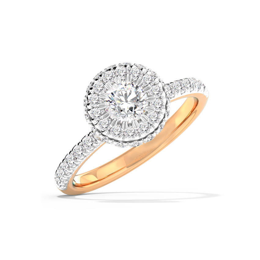 Solitaire Rings 14 Karat Rose Gold Anika Hearts & Arrows Solitaire Ring