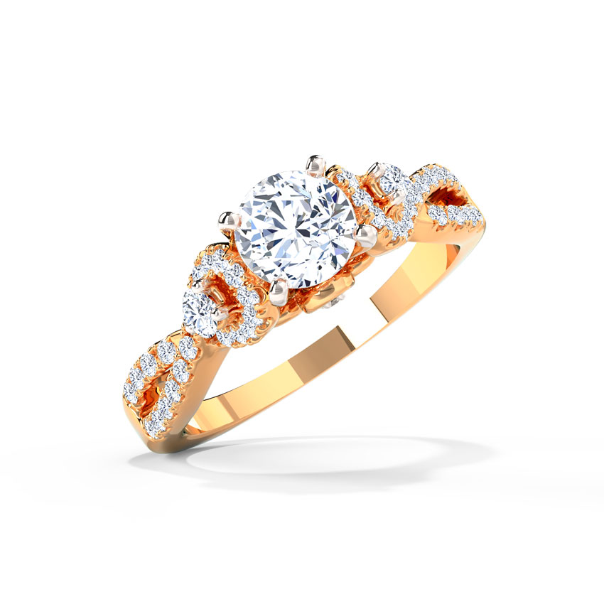 Solitaire Rings 18 Karat Rose Gold Jovena Solitaire Ring