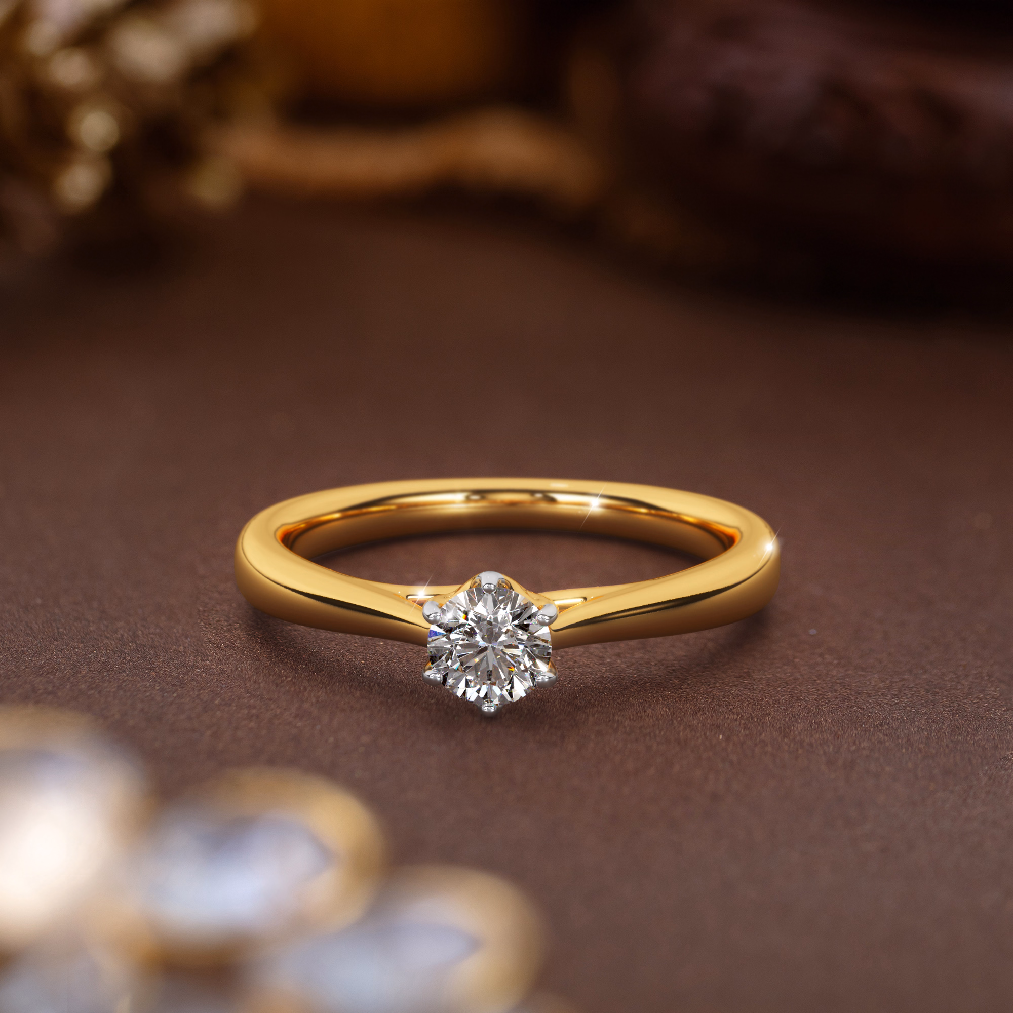 Solitaire Rings 18 Karat Rose Gold Berina Solitaire Ring