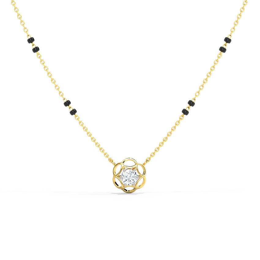 Solitaire Mangalsutra 18 Karat Yellow Gold Sahana Solitaire Mangalsutra