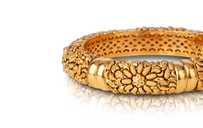 Gold Bangles 22 Karat Yellow Gold The Temple Garden Bangle