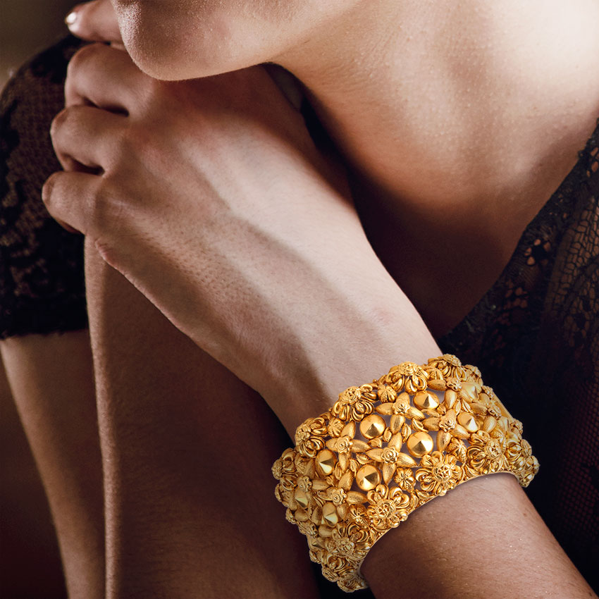Azalea Ornate Floral Bangle