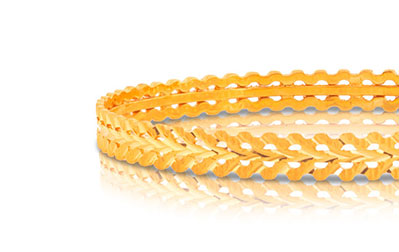 Gold Bangles 22 Karat Yellow Gold Asya Wave Gold Bangle