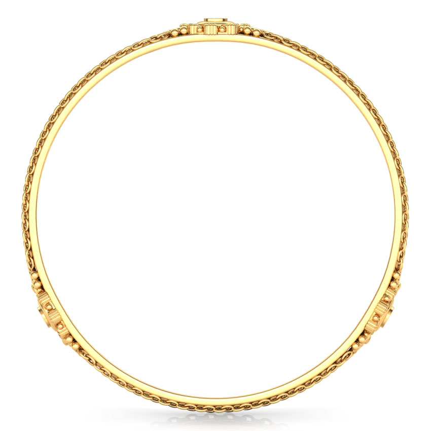 Floral Cut-Out Gold Bangle