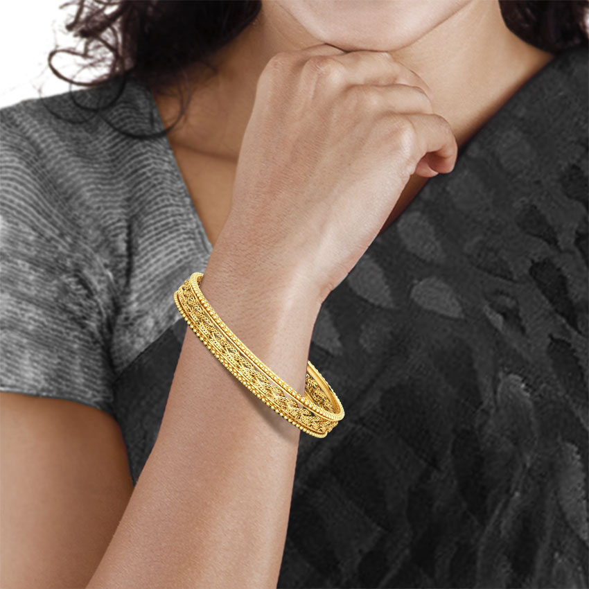 Mesh Twine Gold Bangle