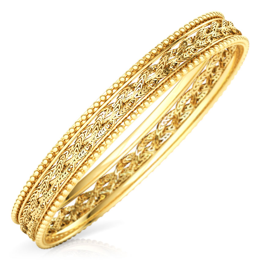 Mesh Twine Gold Bangle