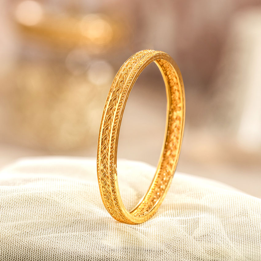 Mesh Twine Gold Bangle