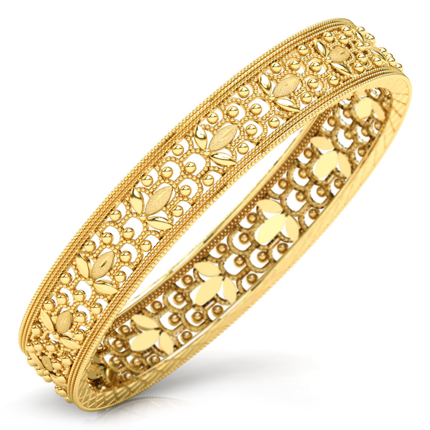 Bead Patterned Gold Bangle