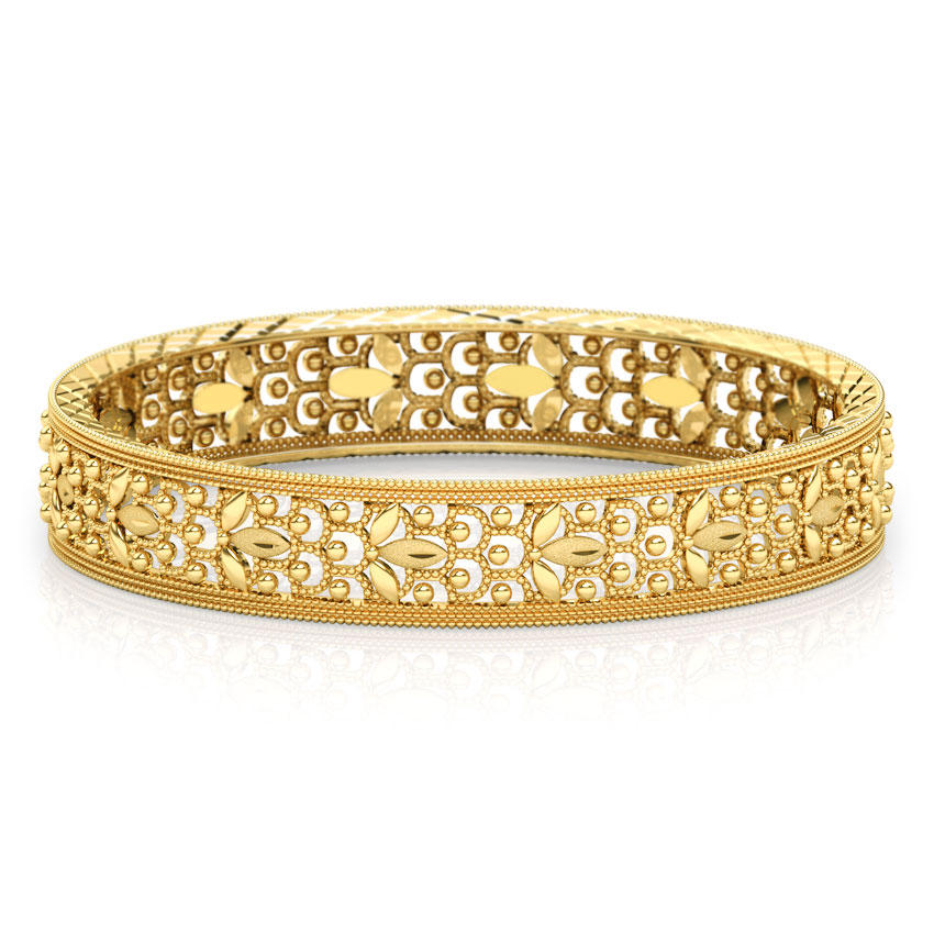 Bead Patterned Gold Bangle