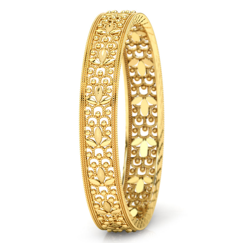 Bead Patterned Gold Bangle