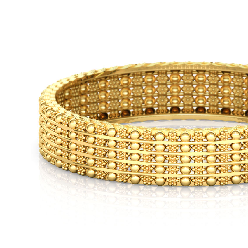 Floral Beads Gold Bangle Floral Beads Gold Bangle